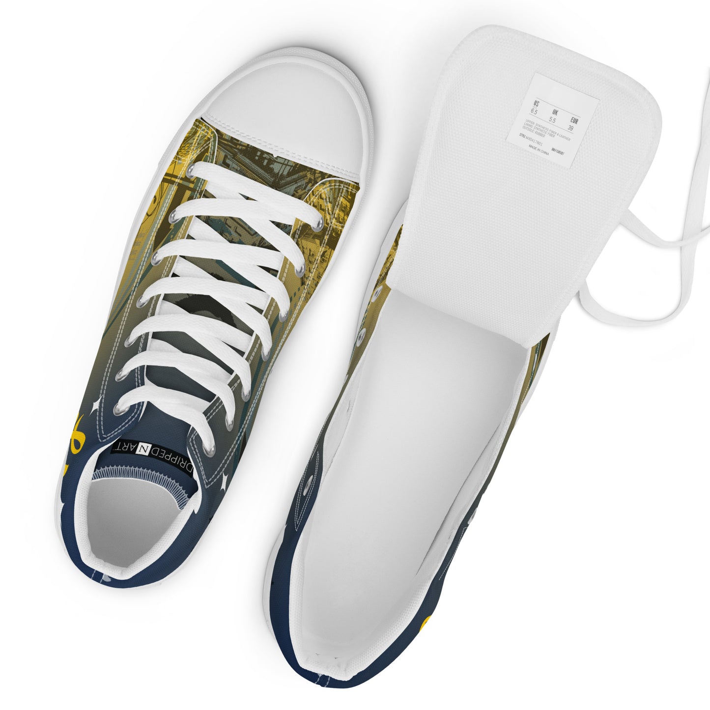 Custom LA Galaxy Soccer inspired -Mens High Top Shoes