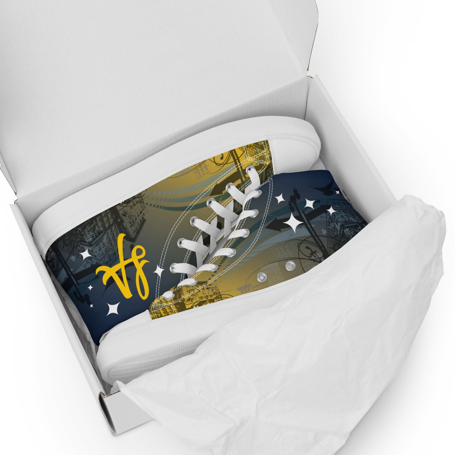 Custom LA Galaxy Soccer inspired -Mens High Top Shoes