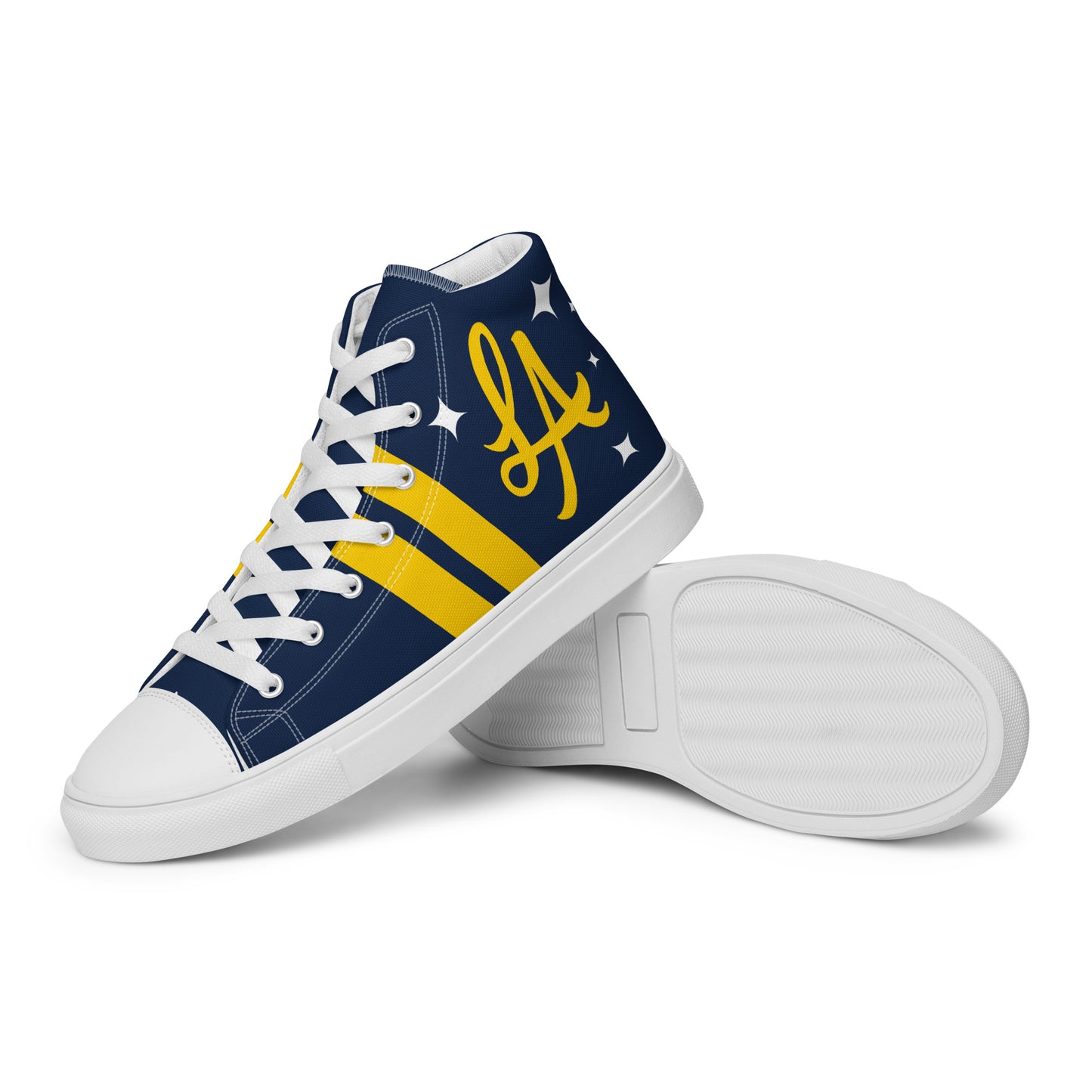 Custom LA Galaxy Soccer inspired -Mens High Top Shoes