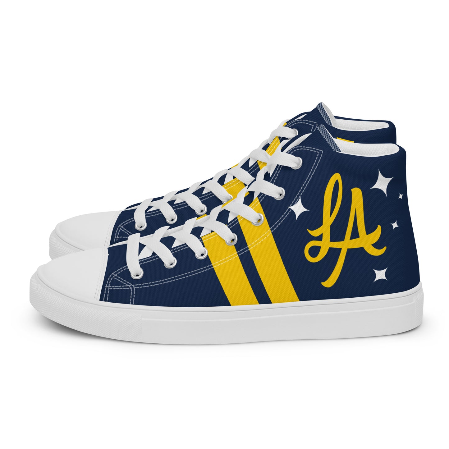 Custom LA Galaxy Soccer inspired -Mens High Top Shoes