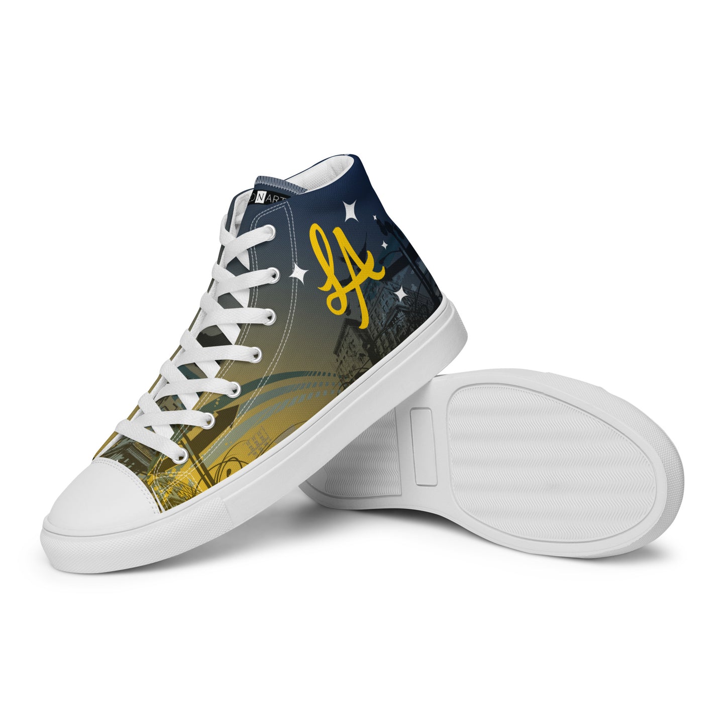 Custom LA Galaxy Soccer inspired -Mens High Top Shoes