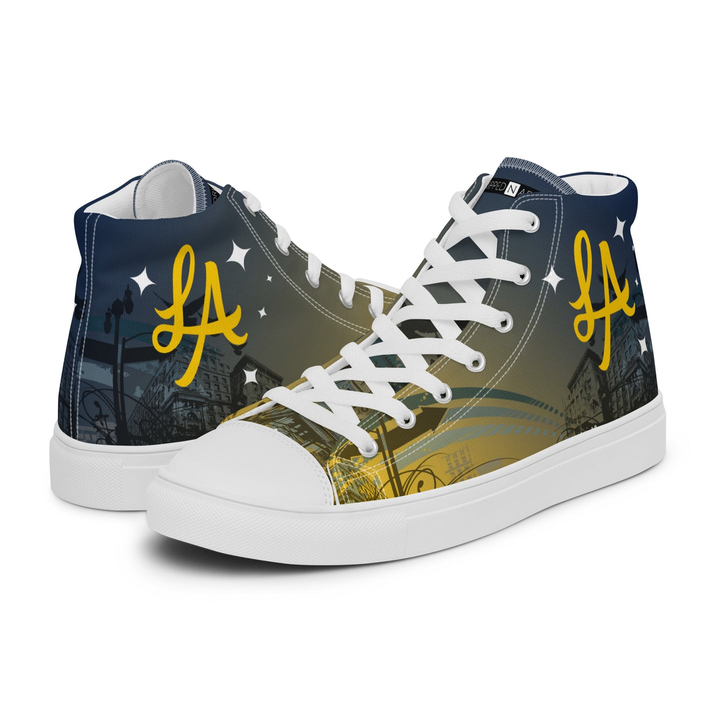 Custom LA Galaxy Soccer inspired -Mens High Top Shoes