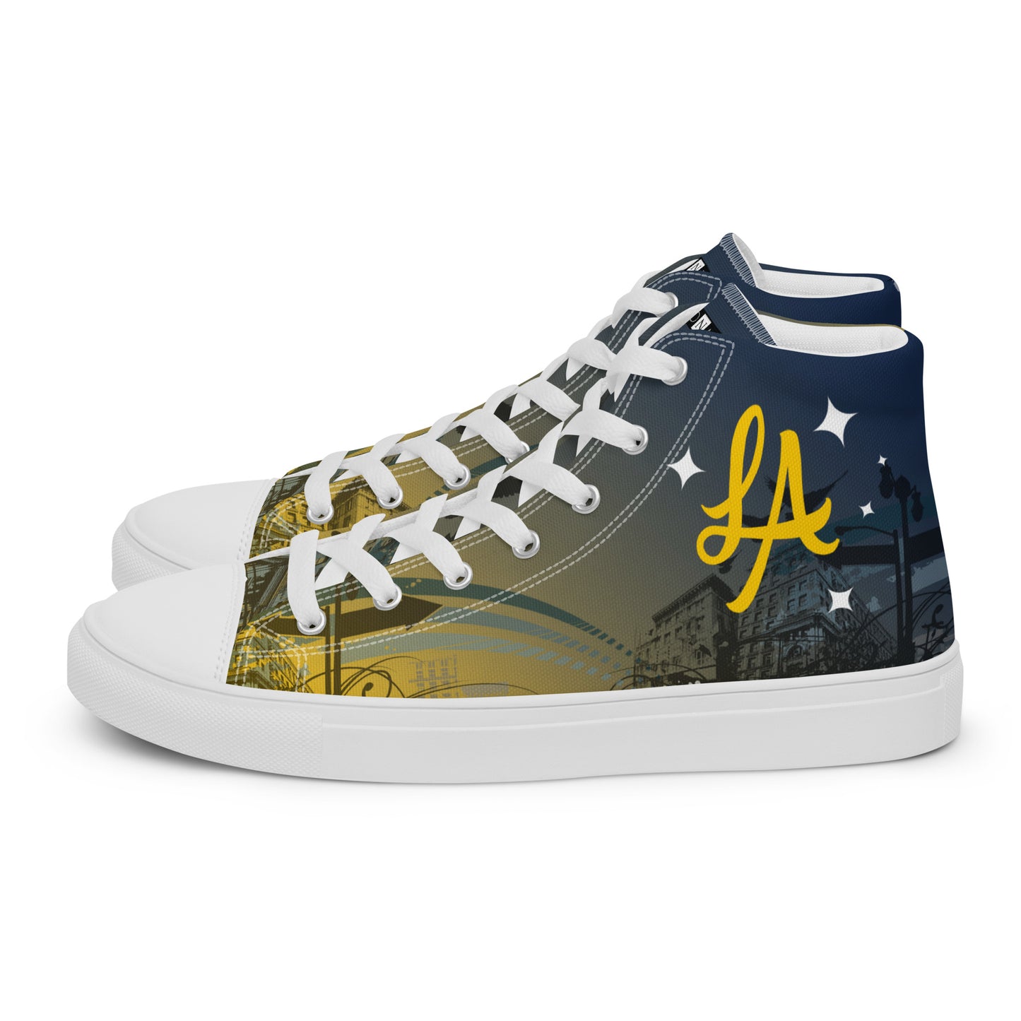 Custom LA Galaxy Soccer inspired -Mens High Top Shoes