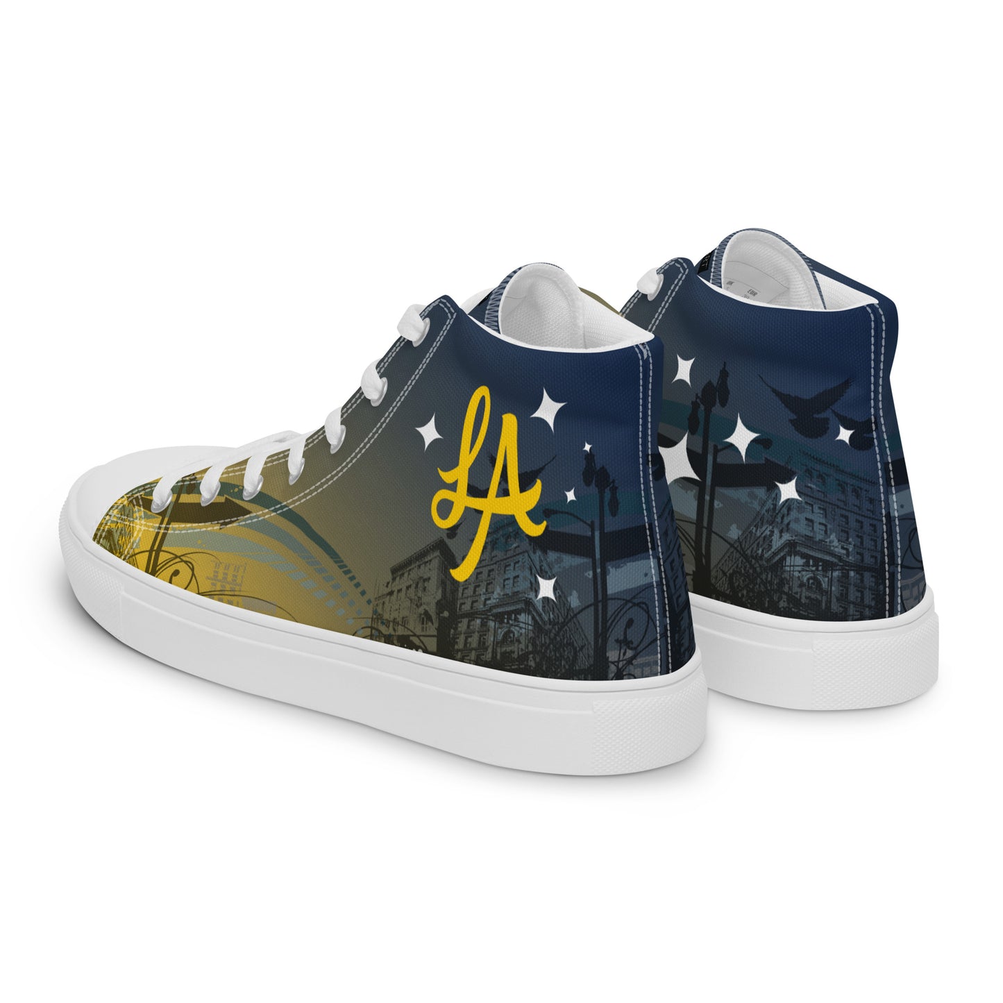 Custom LA Galaxy Soccer inspired -Mens High Top Shoes
