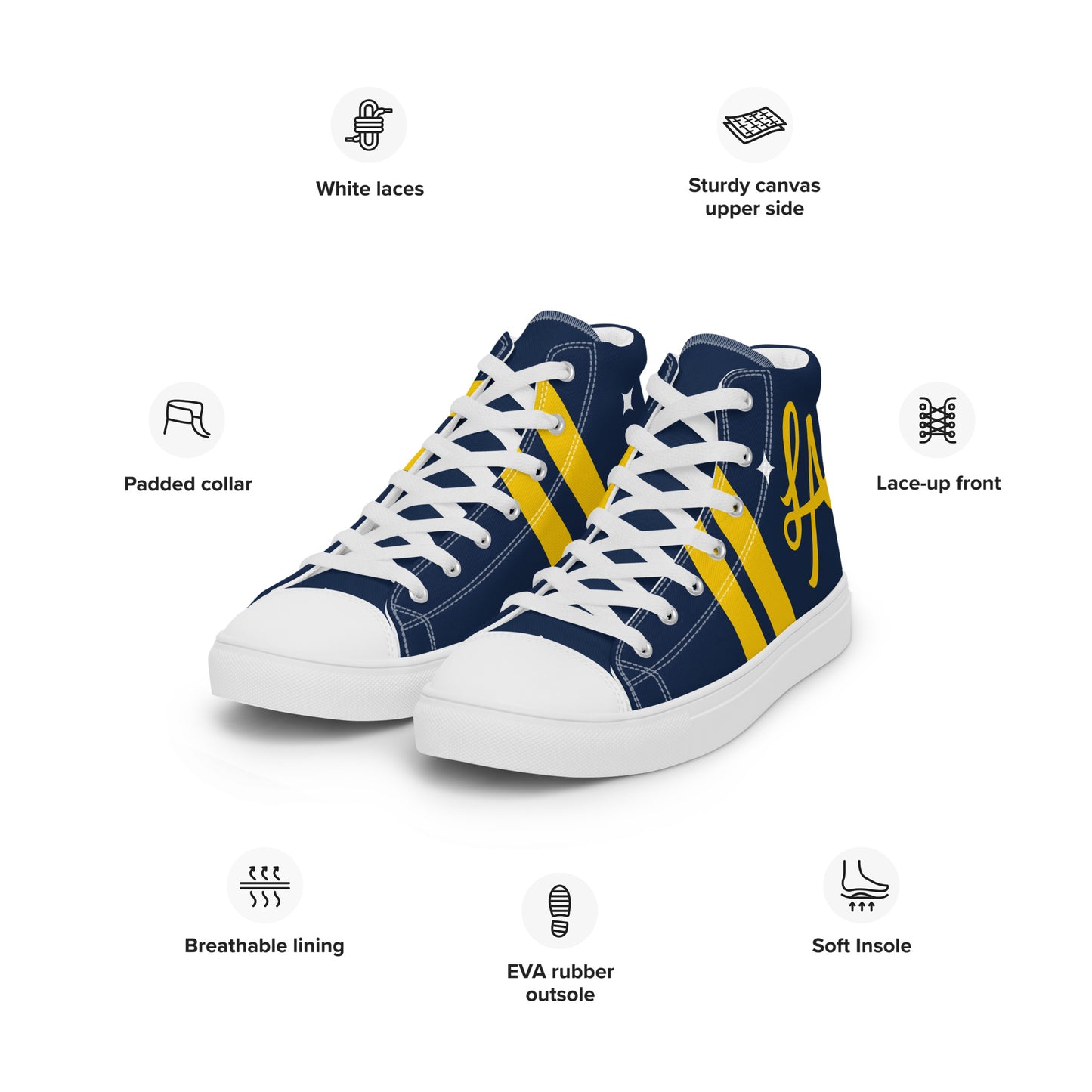 Custom LA Galaxy Soccer inspired -Mens High Top Shoes