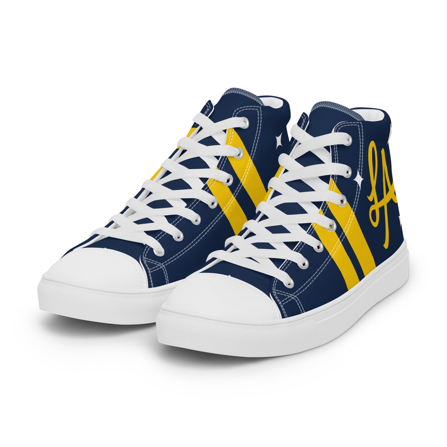 Custom LA Galaxy Soccer inspired -Mens High Top Shoes