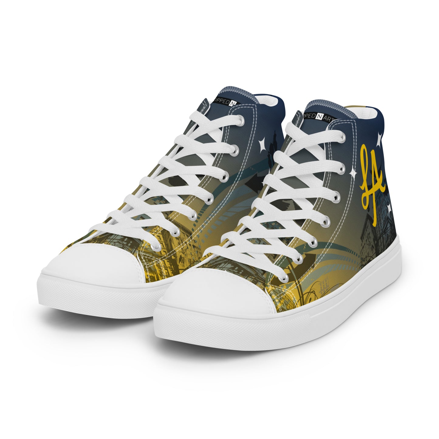 Custom LA Galaxy Soccer inspired -Mens High Top Shoes