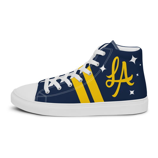 Custom LA Galaxy Soccer inspired -Mens High Top Shoes