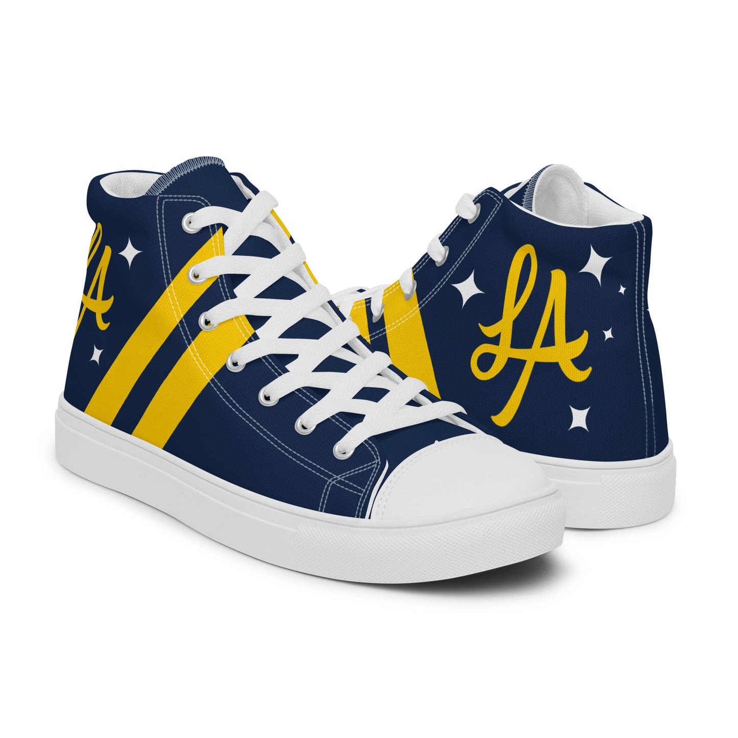 Custom LA Galaxy Soccer inspired -Mens High Top Shoes