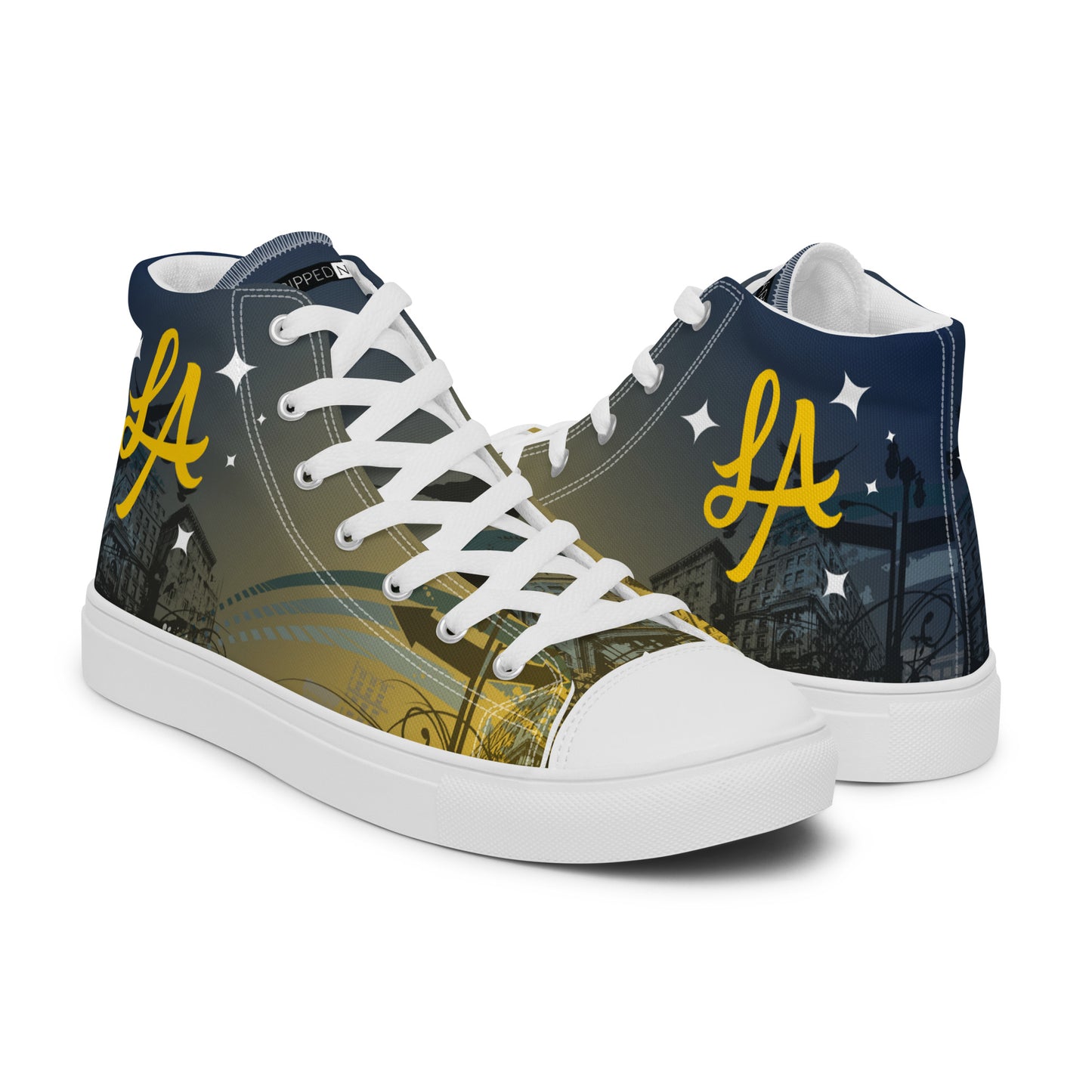 Custom LA Galaxy Soccer inspired -Mens High Top Shoes