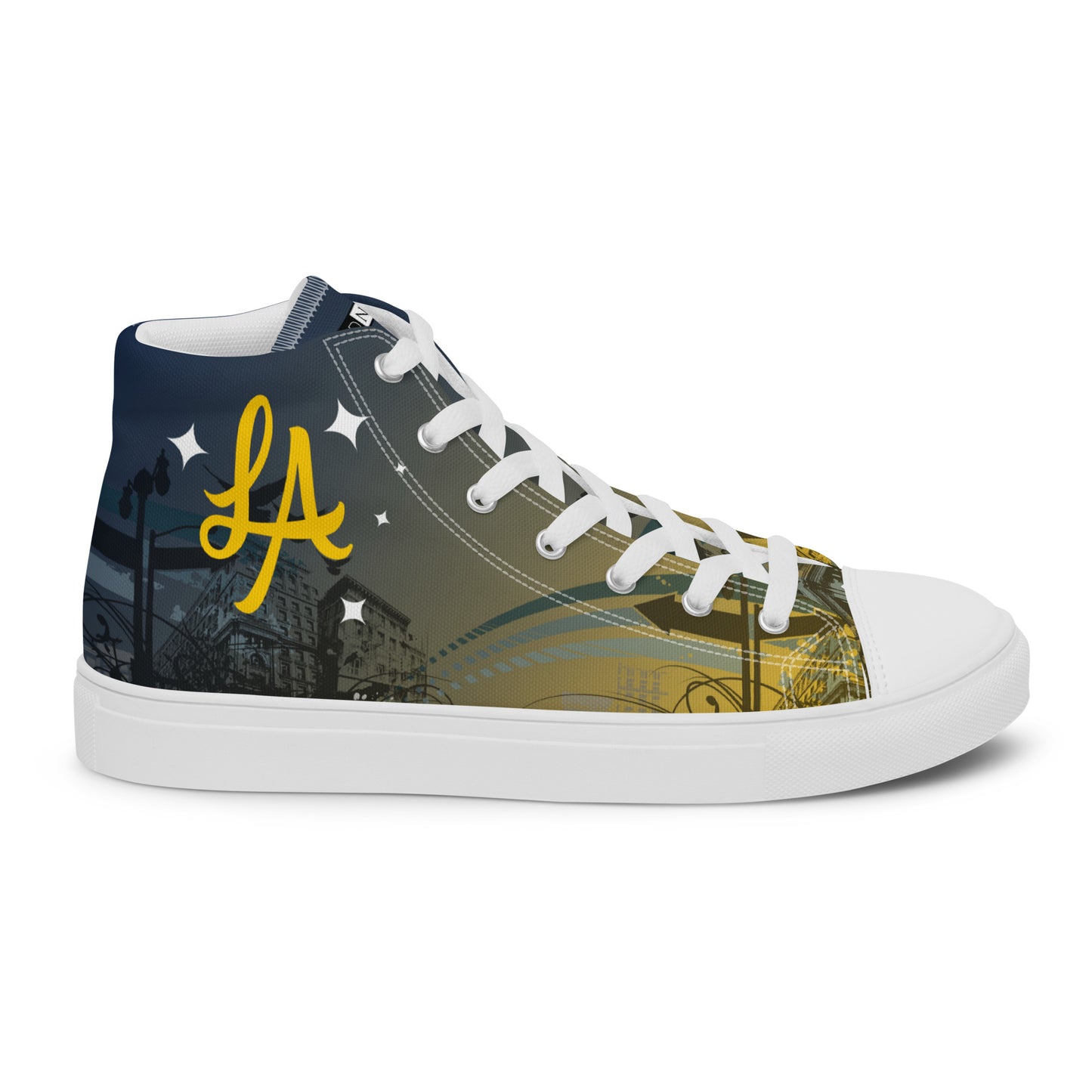 Custom LA Galaxy Soccer inspired -Mens High Top Shoes