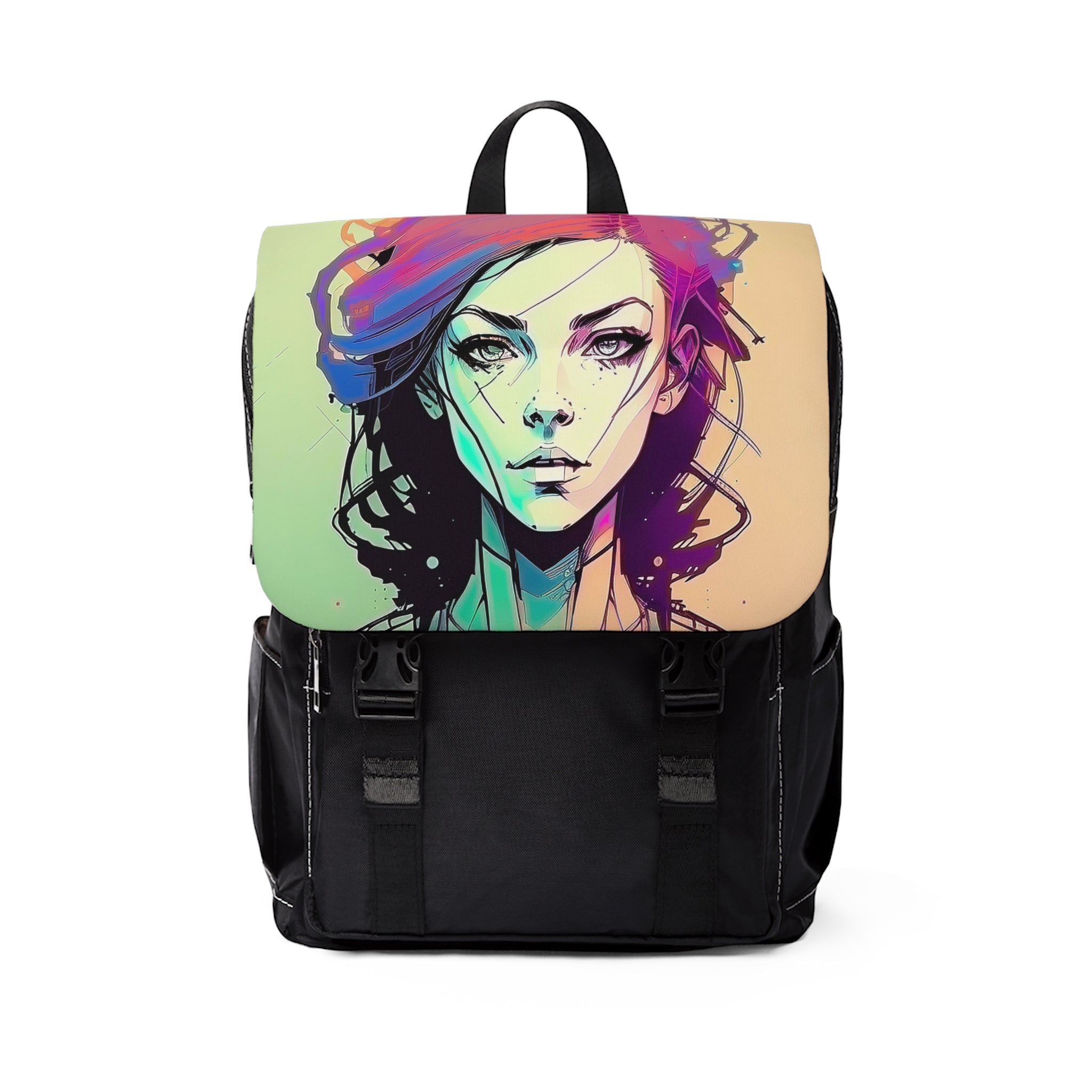 Cyberpunk Girl C2-Mini Backpack – Dripped n Art